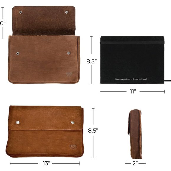 Men's Brown Leather Folder and Document Holder bag - Picture 8 of 11